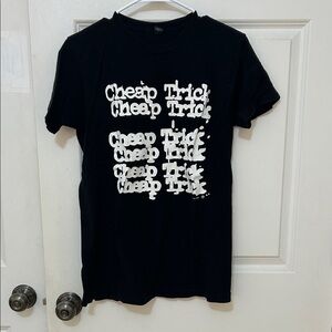 Tultex Cheap Trick Black Short Sleeve Tee with White Graphic size medium